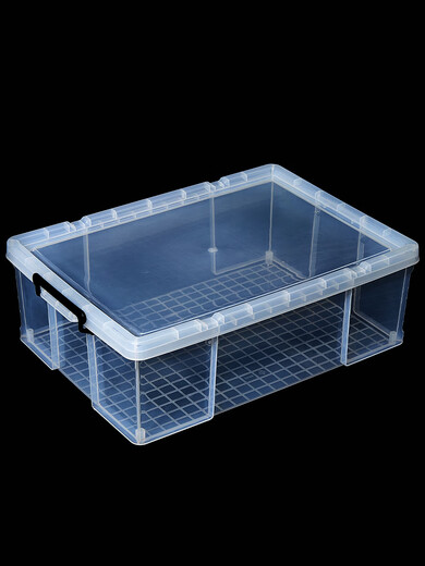 Caja de almacenamiento debajo de la cama de ropa plana de plástico transparente Caja de almacenamiento de almacenamiento de almacenamiento debajo de la cama engrosada Caja de almacenamiento de ángulo bajo 6630 Modelo plano [44*30*16.5cm]