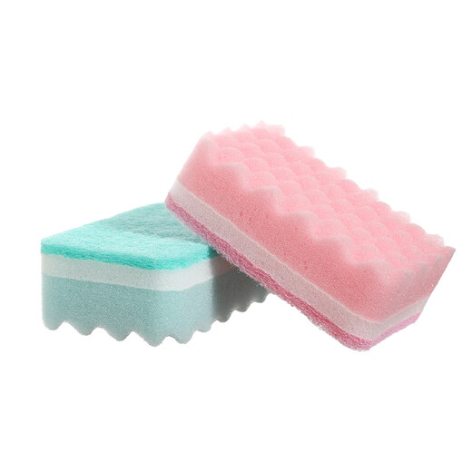 Meliya sponge scouring pad multi-purpose absorbent dishcloth kitchen cleaning decontamination strong oil-absorbent cleaning rag corrugated sponge scouring pad 2 pieces