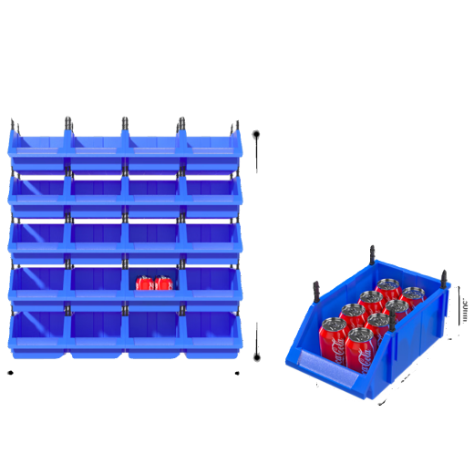 XMSJ Caja de piezas personalizadas Caja de almacenamiento Material Material Contenedor de la caja Herramienta Caja de herramientas Accesorios de la caja de plástico Estantes de hardware engrosados ​​y elevados ZC2 Azul 250*150*12040 piezas