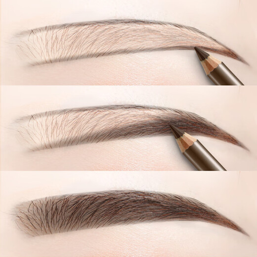 Carslan Eyebrow Pencil Waterproof, Sweatproof and Color-Fading Machete Eyebrow Pen Wild Eyebrows with Clear Roots Newbie Birthday Gift Girl 03# Smoke Gray