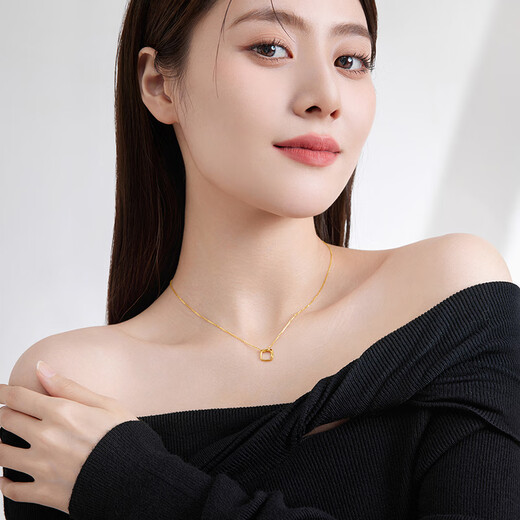 Saturday Fortune (ZLF) 18K gold necklace for women Möbius ring necklace classic simple gift for girls T sold out 40cm +5cm tail chain