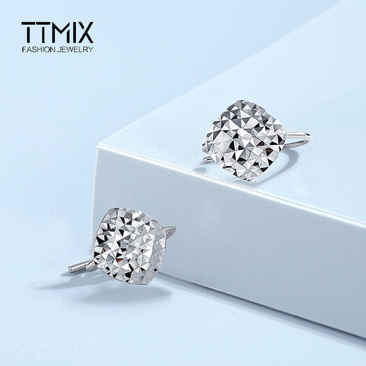 TTMIX platinum pt950 ear hook women's laser car flower diamond earrings platinum earrings large size 1.9-2.1g