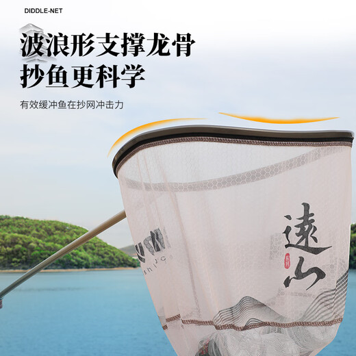 Woding Yuanshan Copying Net Full Set Fishing Net Pocket Copying Rod Large Material Copying Rod Net Head Carbon Super Hard Telescopic Fishing Net Fishing Net 3m Ultra-light, Hard and Strong No Bending Single Rod