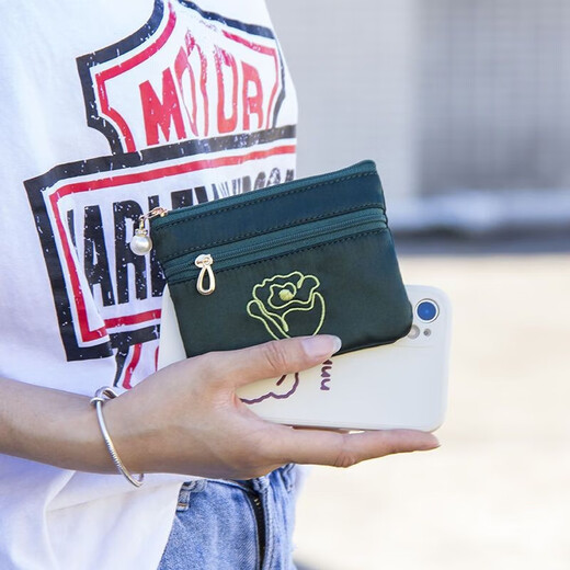 Gu Jianmu Coin Wallet Mini Small Small Small Fashion Coréen Student Student Key Coin Card Card Sac Fabric Short Small Wallet Berlin Bleu foncé