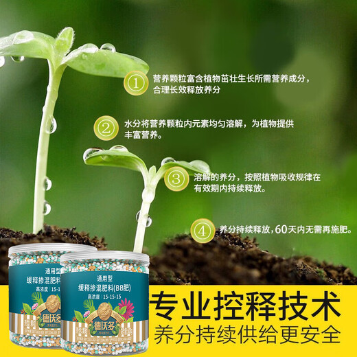 Dewoduo engrais à libération lente universel 500g * 2 jardinage en pot plante verte engrais pour fleurs engrais composé organique végétal engrais d'enracinement azote, phosphore et potassium