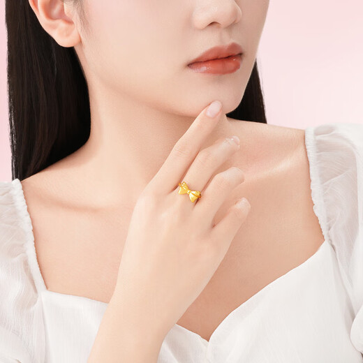 Trendy Acer Romantic Bow Pure Gold Hard Gold Ring Women's Bracelet for Girlfriend Birthday Gift Women's No. 13
