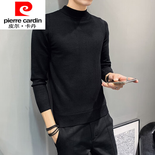 Pierre Cardin international brand high-quality leather clothing men's autumn and winter new slim leather jacket outer light luxury suit leather clothing black M