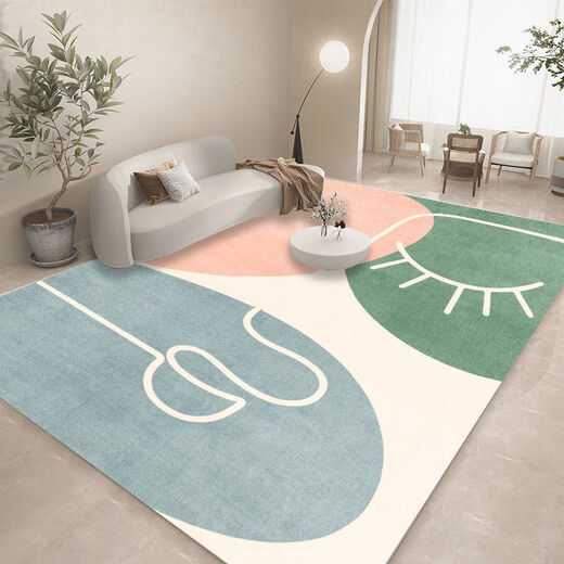 Xinlin carpet large area living room carpet simple Nordic style room coffee table mat household sofa full carpet stain-resistant floor mat Simplified Lan language 80*120