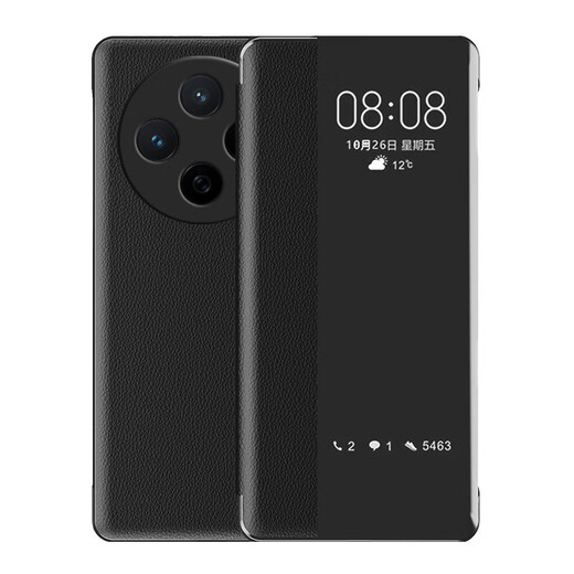 亿色师 适用 vivox200手机壳翻盖式商务男士透明女款镜头全包硅胶防摔皮套 【黑色】-贈膜 vivo X200