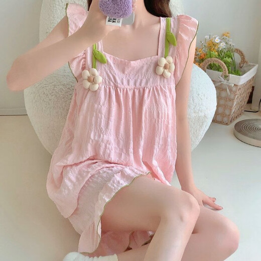 S.SOFEA夏季带胸垫睡衣甜美可爱少女家居服广州十三行 hds-9930#紫色 185 XXL