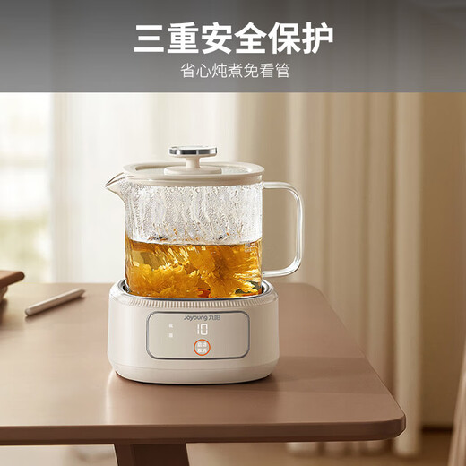 Joyoung Pure Health Pot Mini Household Multi-Function All-Glass Kettle Tea Kettle Milk Mixer Baby Warm Milk Thermostatic Kettle 1L Office Tea Maker WY103 Cream White 1L All-Glass Maternal and Infant Grade Certification