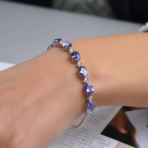 Xuanpao 925 sterling silver deep sea sapphire earrings texture ring for women Tanzania blue suit necklace bracelet jewelry Tanzania blue pendant [with necklace]