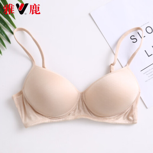 雅鹿高档真丝文胸无钢圈薄款桑蚕丝内衣舒适透气运动无痕睡眠胸罩 白色 S