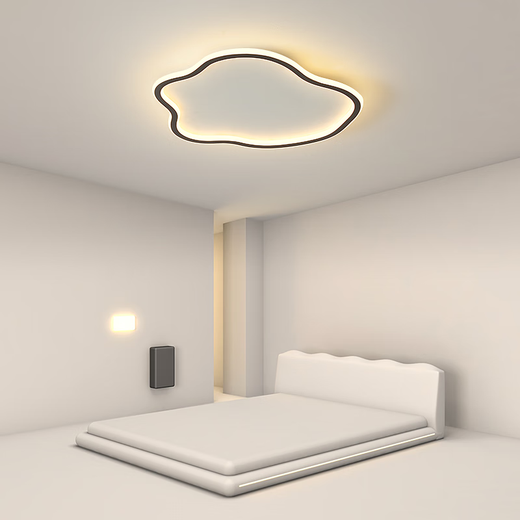 曜添卧室灯云朵led吸顶灯现代简约网红创意北欧儿童房间过道阳台灯具 白色19CM-三色