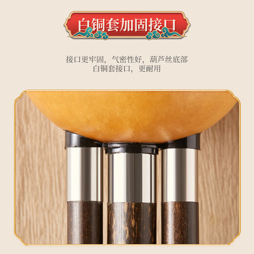 Love Bird Hulusi C Key Children's Beginner Practice Three-note Double White Copper Purple Bamboo Plum Blossom Buckle Hulusi Musical Instrument