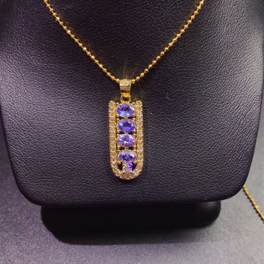 DRJEFUN new spot light luxury fashion super flash natural tanzanite pendant necklace S925 sterling silver inlaid exquisite and beautiful exquisite and beautiful