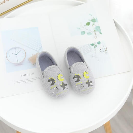 Yujiyu Kindergarten Spring and Autumn Boys' Silent Non-Slip Pure Cotton Indoor Shoes Soft Sole Floor Bag Heel Children's Shoes Home Slippers Navy Blue Small Crab 30 Inner Length 19cm