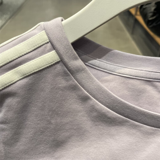 adidas kurzärärmig T-Shirt Frauen Sommer Neue Sportbekleidung gestrickt atmungsaktiven kurzen runden Hals-Top Ji9794 Purple S