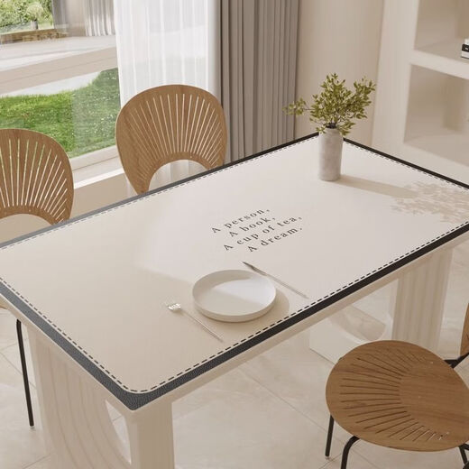 Xinlin light luxury dining table mat, simple and modern coffee table tablecloth, no-wash, oil-proof, waterproof, anti-scalding, PVC insulated table mat, high-end, wave, wipe clean 90X150CM