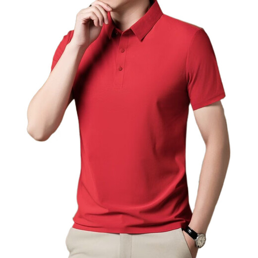 TTPMER夏季男士弹力冰丝POLO衫短袖T恤潮 12358深灰 M 建议80-105斤