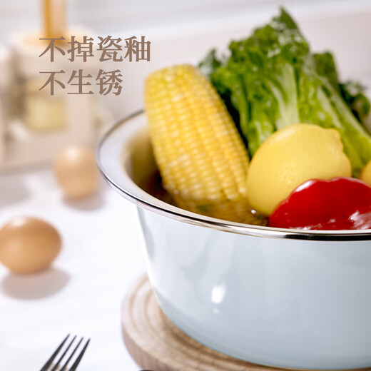 Newair enamel enamel basin old-fashioned and basin home cooking kitchen washing vegetables kneading dough non-stick proofing noodle large porcelain basin