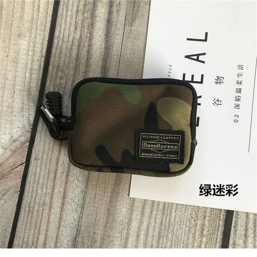 熊游客潮牌证件包卡包小巧包零钱包硬币包耳机小包潮流小挂钩MINI小包包 黑色聚酯料