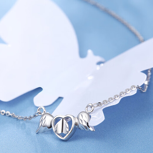 Fiber beam (QIANSHU) PT950 platinum necklace women's platinum necklace platinum pendant fashion chain clavicle chain about 39.5+3 cm long about 3.45-3.55 grams