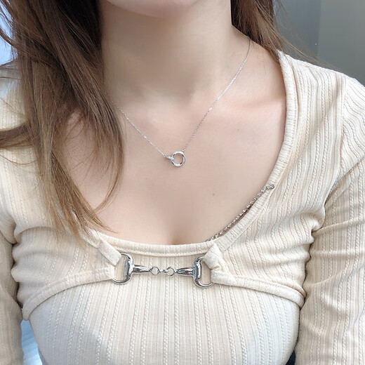 Farcoko platinum necklace Möbius ring PT950 platinum practical heart-shaped birthday gift for girlfriend and wife Platinum necklace + Möbius