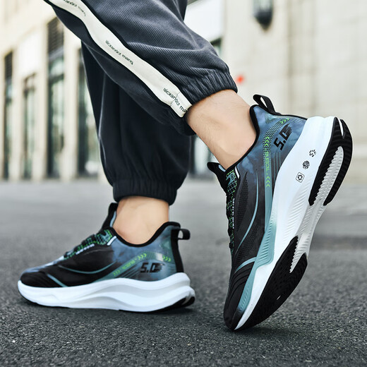 SOVOB sports shoes men's Red Rabbit 7pro men's shoes running shoes men's 2025 summer new breathable carbon board running shoes men's body test shoes black green [full leather] [carbon running technology] 702 38 [sport shoe size]