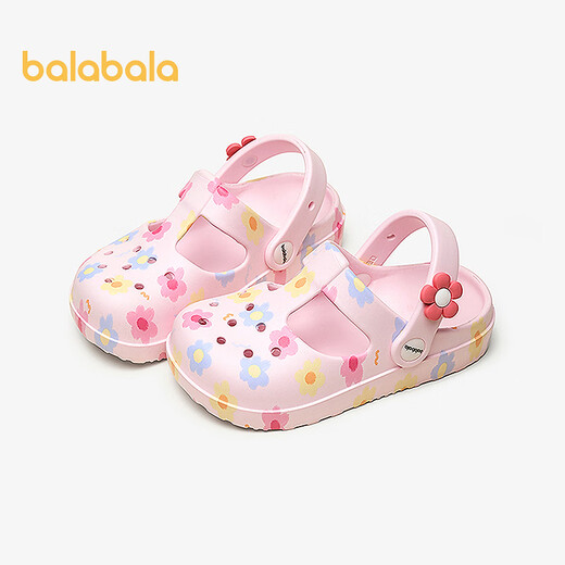 Balabala Kinderschuhe Kinderloch Schuhe Nicht-rutsche Mädchen Sandalen 2025 Sommer neue Schuhe süße Blumenrosa 60010 17 Innere Länge 17 cm geeignet für Fußlänge 16 cm