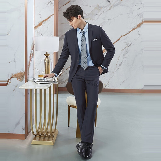 
Seven brand suit men's 25 spring and summer business formal wear easy-to-make flat collar interview suit jacket 126JC70760 Navy 48 B