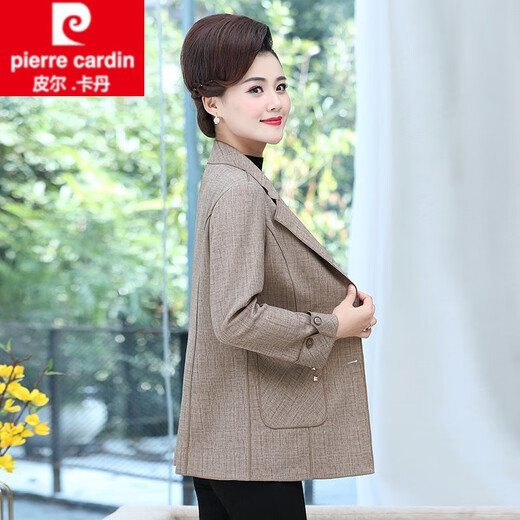 Pierre Cardin 2025 NEUE Mutteranzug Jacke mittleren Alters für Frauen kurzdünn 40 Jahre alt 50 mittleren und älteren Frühlings-Top-Frauenkleidung 983-Licht Blue 4xl empfohlen 135-145Jin [Jin ist 0,5 kg]