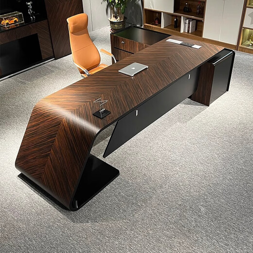 Kong Qiu Mingge boss desk desk simple modern high-end fashion executive desk manager desk office atmosphere single president desk 2.0 meters boss desk (with side cabinet)