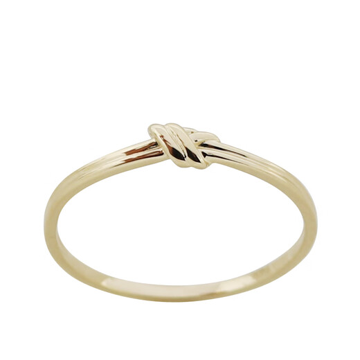 Mu Qian Korea imported pure 14K gold ring for women simple plain gold good luck knot K gold versatile ring jewelry gift ready stock ring No. 16