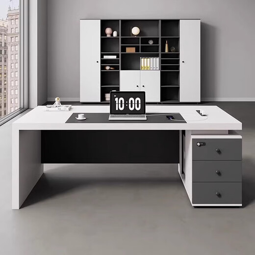 Yusong supervisor desk single boss desk white modern minimalist office manager desk and chair combination office home 1.6m*0.8m boss desk