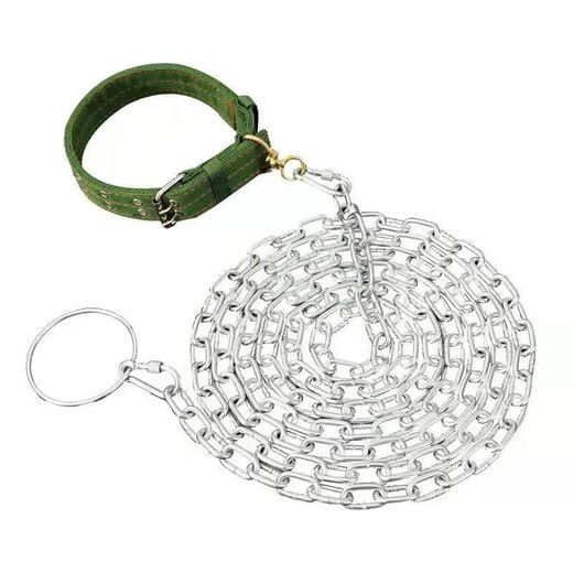 Rabbit dog chain, traction rope, anti-biting iron chain, large dog collar, dog walking rope, small Corkin German shepherd dog, iron chain 3 mm thick (recommended 18-40 Jin Jin equals within 0.5 kg), 1.5 meters long