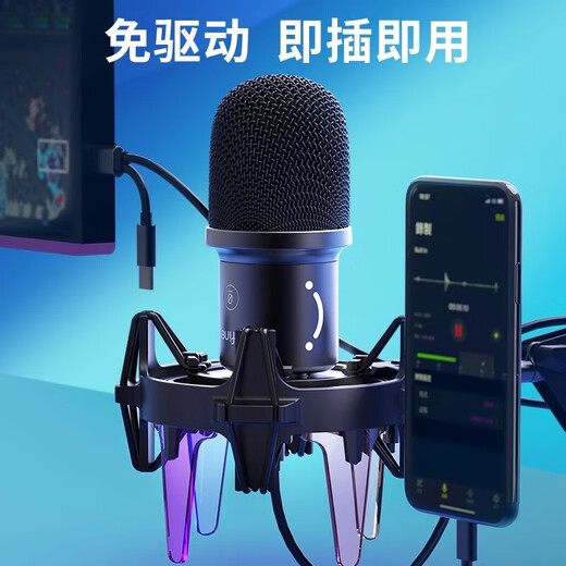 FIFINE dynamic microphone computer mobile phone live broadcast game voice recording dubbing professional radio noise reduction equipment USB wired microphone K651 K651 microphone