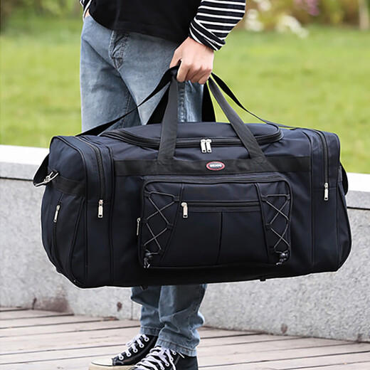 IROYA大容量手提行李包男出差旅行包特大搬家包长途装衣服袋航空托运包 黑色