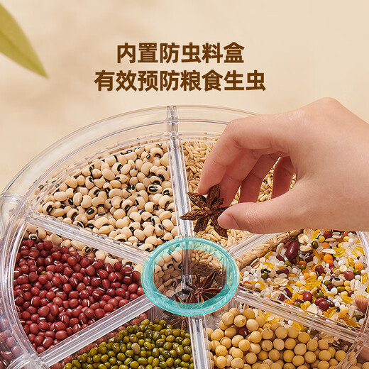 Ecoco rice bucket food grade rotary grain bucket sealed tank rice storage bucket kitchen grain storage insect-proof rice box E2332