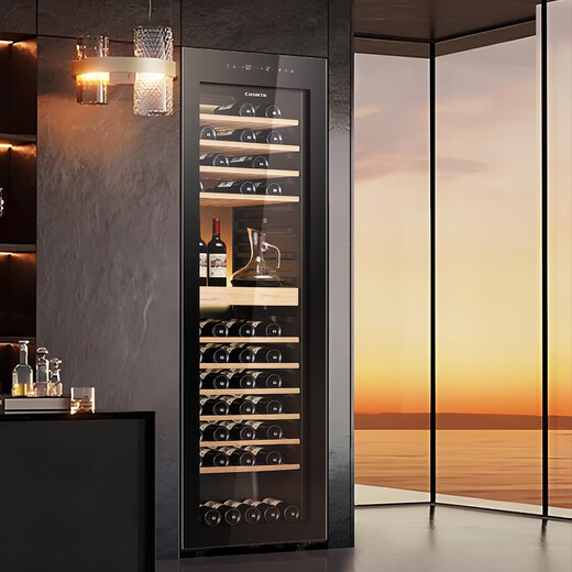 Casarte flat embedded constant humidity new product Casarte 380 liter wine cabinet zero distance free embedded home office red wine cabinet wine cabinet constant temperature and humidity moisturizing cabinet new product flat embedded + constant temperature and humidity + knock door + air cooling frost-free 380L