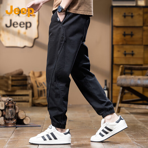 吉普（JEEP）男士工装休闲裤男2025春季新款高端束脚裤百搭宽松哈伦长裤子男裤