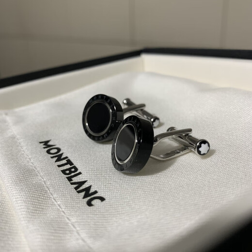 Montblanc (Montblanc) Spot Business French Men's Black Agate Formal Cuffers Officiel authentique produit rotatif rotatif noir Agate Nouveau emballage