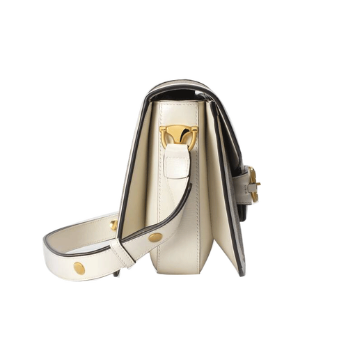 
Gucci (GUCCI) [Hot Sale] Women's Bag Gucci Saddle Bag 1955 Saddle Bag Canvas with Leather Double G Pattern Horse Bit Single Shoulder White 602204 92TCG 9761