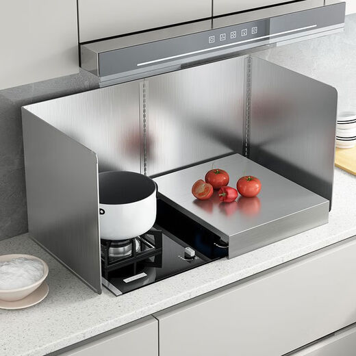 Jieyunmao kitchen oil baffle for cooking, splash-proof range hood, heat insulation, oil-proof oil-proof baffle, gas stove, high temperature resistant stainless steel, height 30, length 80, depth 40, 40% off