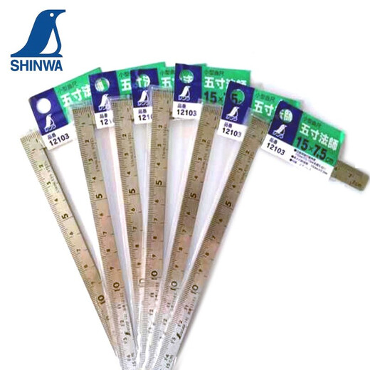 
SHINWA Affinity Determination Stainless Steel Crank Ruler Small Polished Matte Crank Ruler Painted Black White Gold Red Right Angle Ruler 12101 Polished 105cm Front and Back Together
