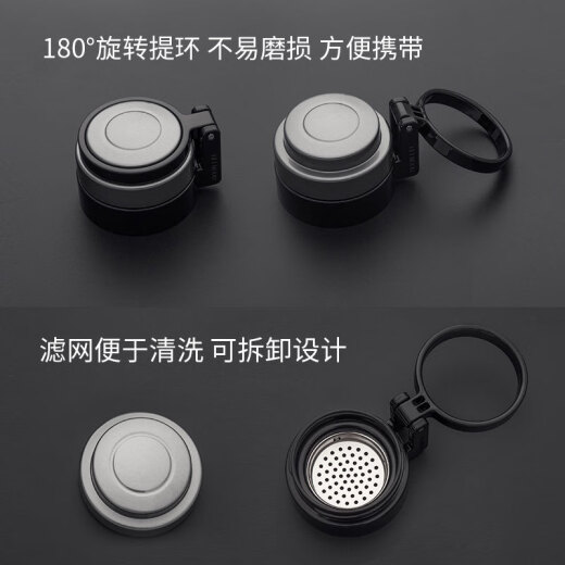 
HEENOOR glass cup single-layer thickened filter tea cup for men and women large capacity portable water cup XN-6075 6076 6076 Add cup brush coaster cup cover 695ml