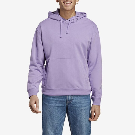 Adidas Sweatshirt Men's Spring and Autumn Fitness Training Sportswear Hooded Windproof Jacket Casual Pullover IC9764 Fusion Violet M