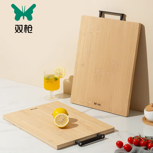 Doppelpistole Schneidebrett Ganzes Bambus Schneidebrett Schneidebrett Messerbrett lackierte Hacking Brett Rolling Board Nanzhu Haushalt natürlicher rechteckiger Tafel Ganzer Bambus 45*30 ZB1049SZ34504