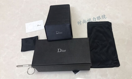 Adaptado a la caja de gafas de sol de CD original de Dior Caja de almacenamiento plano de almacenamiento resistente a la presión Accesorios de bolsas de bolsas de polvo aplicables (grandes) Caja de gafas de sol negras