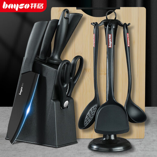 拜格（BAYCO）刀具套装不锈钢菜刀菜板水果刀厨房硅胶锅铲厨具全套组合 TZ19812